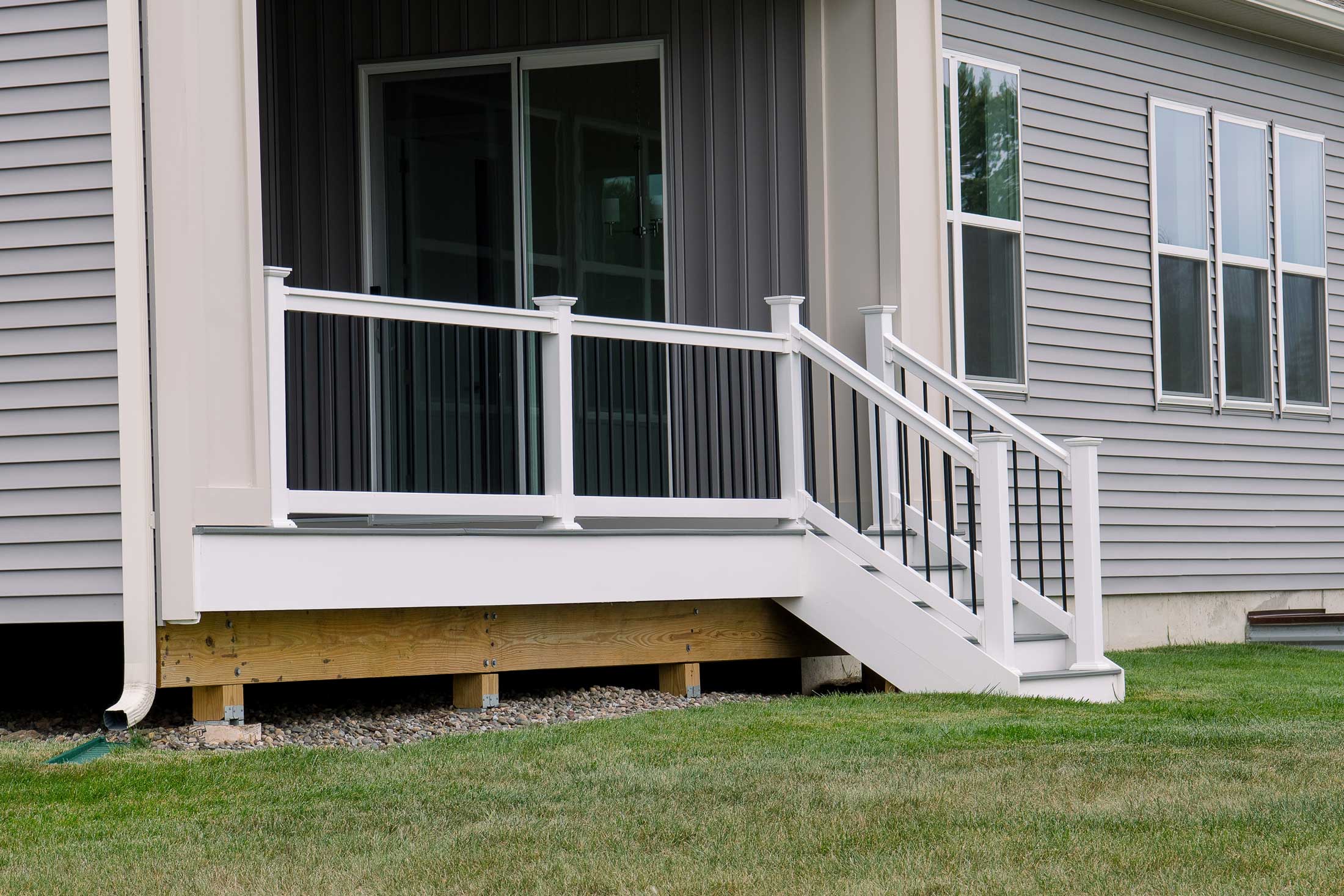 Deck on front side of a house